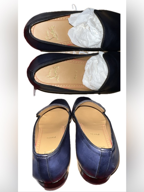 Christian Louboutin | BRAND NEW | 41.5 | Navy Leather Slip-On Loafers main image 4